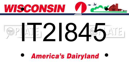 IT2I845 Wisconsin License Plate