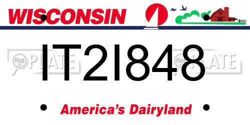 IT2I848 Wisconsin License Plate