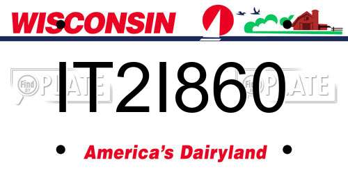 IT2I860 Wisconsin License Plate