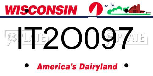 IT2O097 Wisconsin License Plate