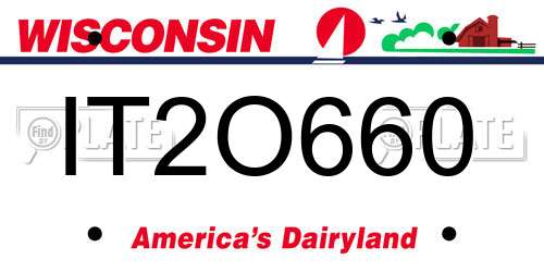 IT2O660 Wisconsin License Plate