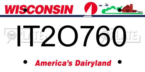 IT2O760 Wisconsin License Plate