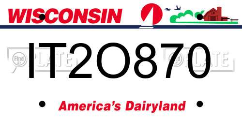 IT2O870 Wisconsin License Plate