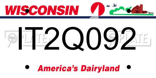 IT2Q092 Wisconsin License Plate