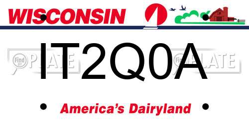 IT2Q0A Wisconsin License Plate