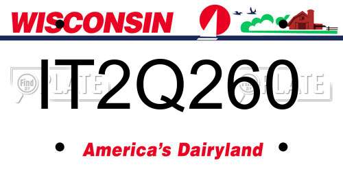 IT2Q260 Wisconsin License Plate