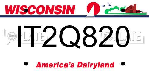 IT2Q820 Wisconsin License Plate