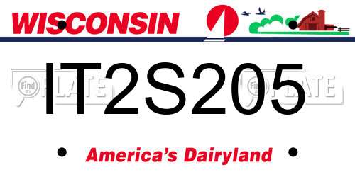 IT2S205 Wisconsin License Plate