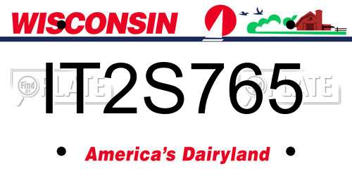 IT2S765 Wisconsin License Plate