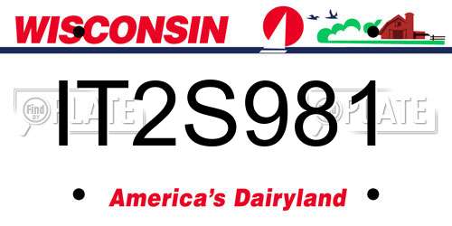 IT2S981 Wisconsin License Plate