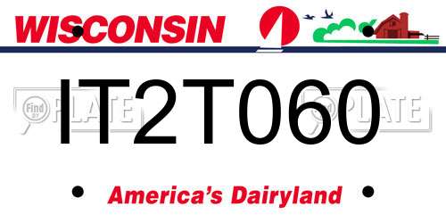 IT2T060 Wisconsin License Plate