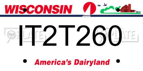 IT2T260 Wisconsin License Plate