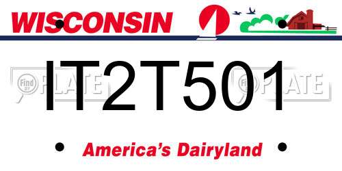 IT2T501 Wisconsin License Plate