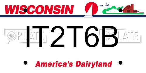 IT2T6B Wisconsin License Plate
