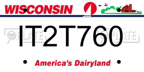 IT2T760 Wisconsin License Plate