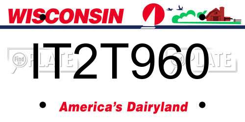 IT2T960 Wisconsin License Plate