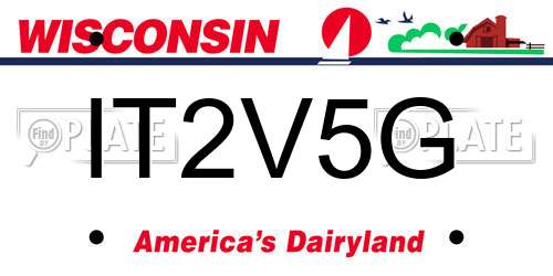 IT2V5G Wisconsin License Plate