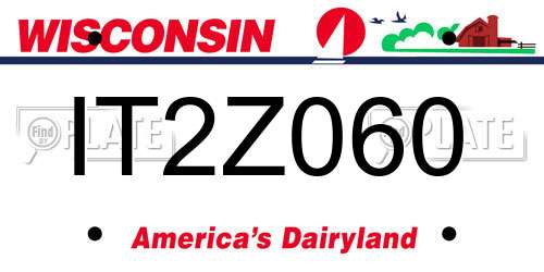IT2Z060 Wisconsin License Plate
