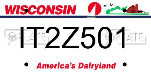 IT2Z501 Wisconsin License Plate