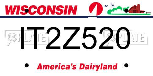 IT2Z520 Wisconsin License Plate