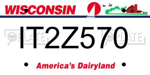 IT2Z570 Wisconsin License Plate