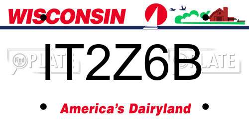 IT2Z6B Wisconsin License Plate