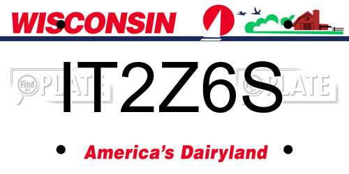 IT2Z6S Wisconsin License Plate