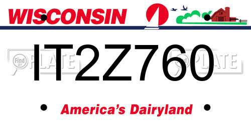 IT2Z760 Wisconsin License Plate