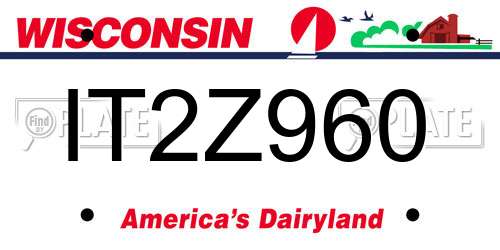 IT2Z960 Wisconsin License Plate