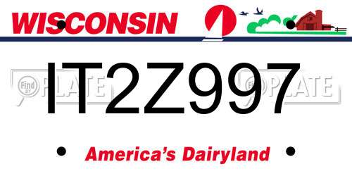 IT2Z997 Wisconsin License Plate