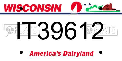 IT39612 Wisconsin License Plate