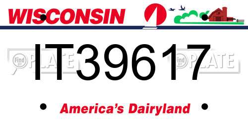 IT39617 Wisconsin License Plate