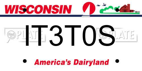 IT3T0S Wisconsin License Plate