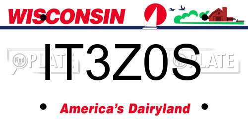 IT3Z0S Wisconsin License Plate
