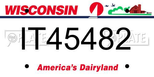 IT45482 Wisconsin License Plate