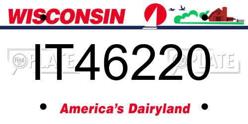 IT46220 Wisconsin License Plate