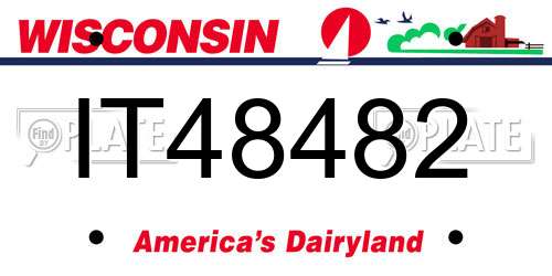 IT48482 Wisconsin License Plate