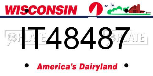 IT48487 Wisconsin License Plate