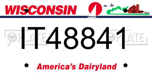 IT48841 Wisconsin License Plate