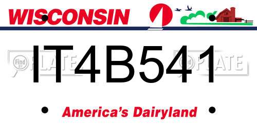 IT4B541 Wisconsin License Plate
