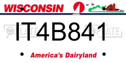 IT4B841 Wisconsin License Plate