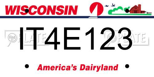 IT4E123 Wisconsin License Plate