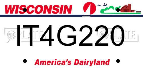IT4G220 Wisconsin License Plate