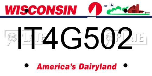 IT4G502 Wisconsin License Plate