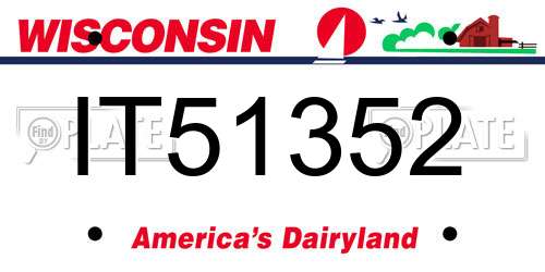 IT51352 Wisconsin License Plate