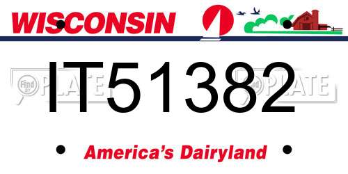 IT51382 Wisconsin License Plate
