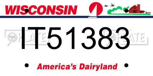 IT51383 Wisconsin License Plate