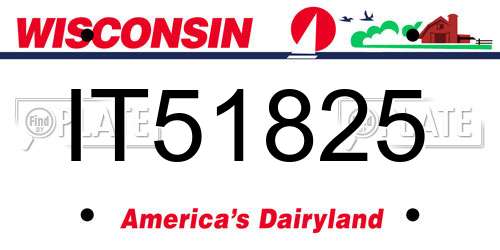 IT51825 Wisconsin License Plate