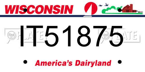 IT51875 Wisconsin License Plate