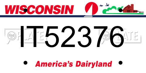 IT52376 Wisconsin License Plate